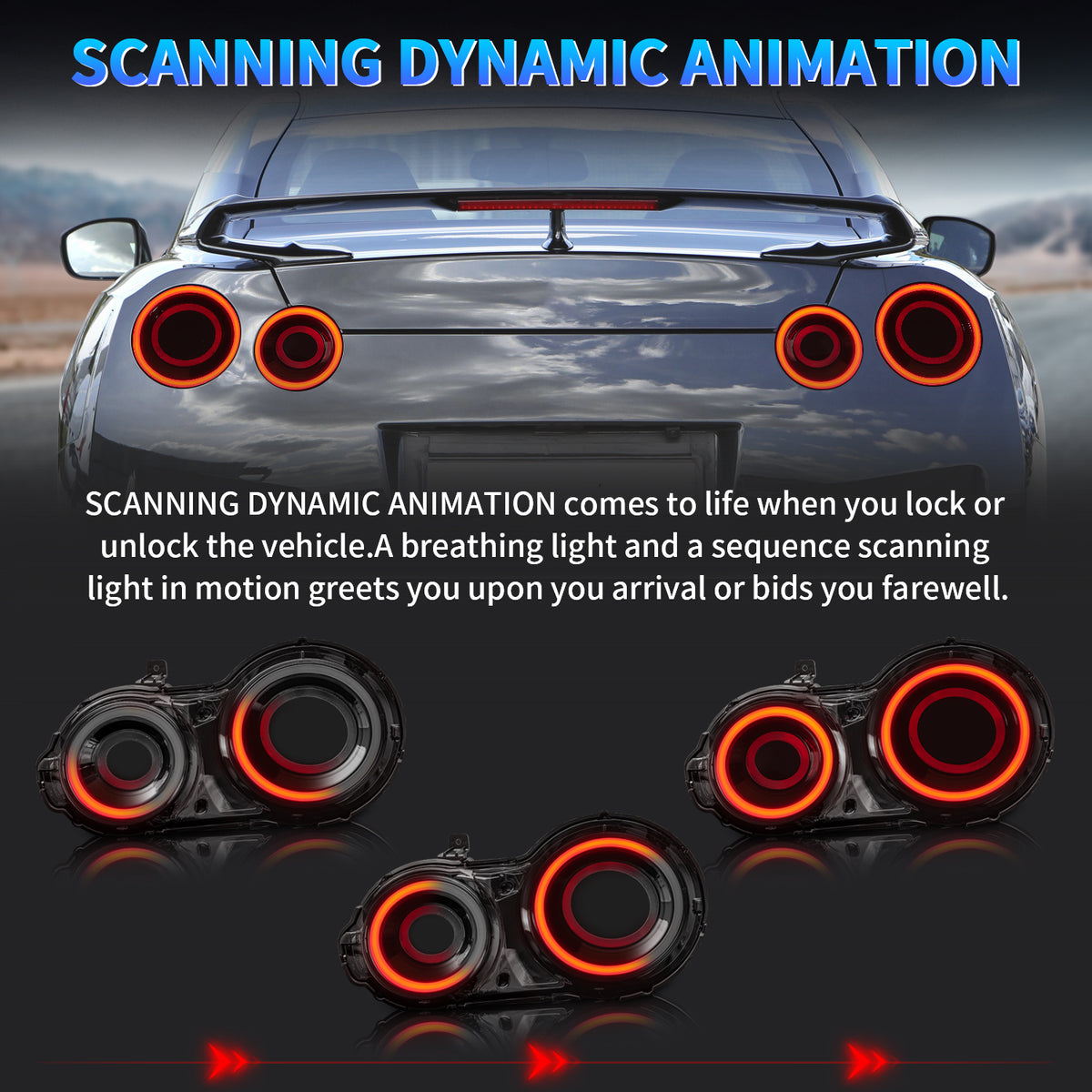 LED Tail Lights for Nissan GT-R R35 (2007–2018) – Dynamic Animation Rear Lamps