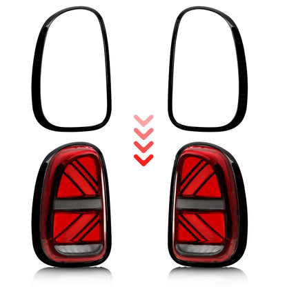 Mini Cooper Countryman R60 LED Tail Lights – Union Jack, Sequential Turn, Red Lens (2011–2016)