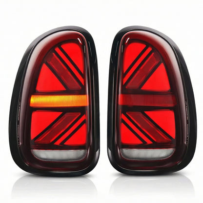 Mini Cooper Countryman R60 LED Tail Lights – Union Jack, Sequential Turn, Red Lens (2011–2016)
