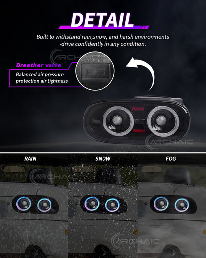 Full LED RGB Tail Lights for Mazda Miata NA (Light Smoke)