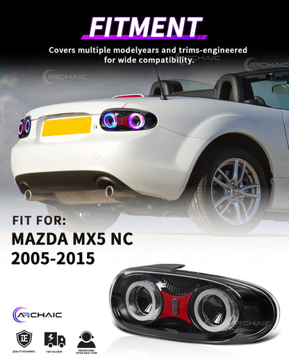 Mazda Miata NC RGB LED Tail Lights (2005–2015) – E-Mark Certified, Upgraded Reflector