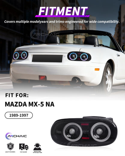 Full LED RGB Tail Lights for Mazda Miata NA (Light Smoke)