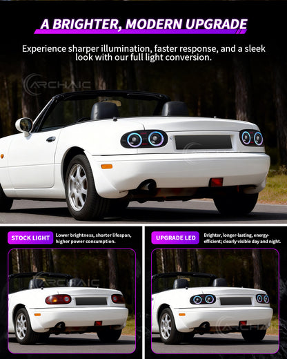 Full LED RGB Tail Lights for Mazda Miata NA (Light Smoke)