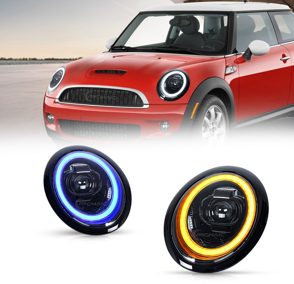 Faros proyectores LED Mini Cooper R50 R52 R53 – Giro secuencial (2001–2007)
