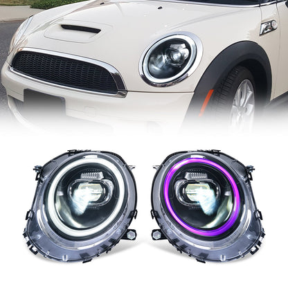 Mini Cooper R56 R57 R58 R59 LED Headlights 2007–2013 | RGB Start-Up Animation