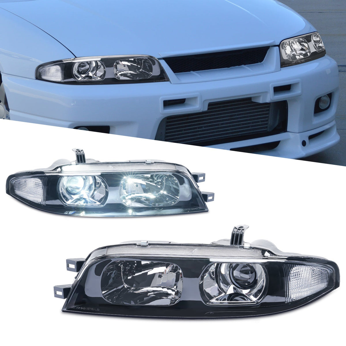 Nissan Skyline R33 GT-R LED Headlights – Plug & Play (1995–1998)