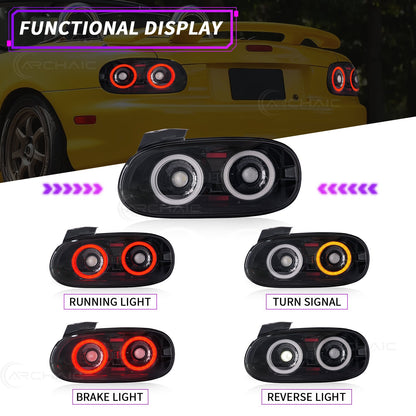 E-Mark Certified LED Tail Lights for Mazda MX-5 Miata NB (1998–2005)