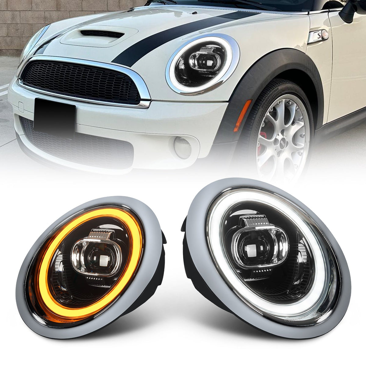 Mini Cooper R50 / R52 / R53 LED Projector Headlights (2001–2007)