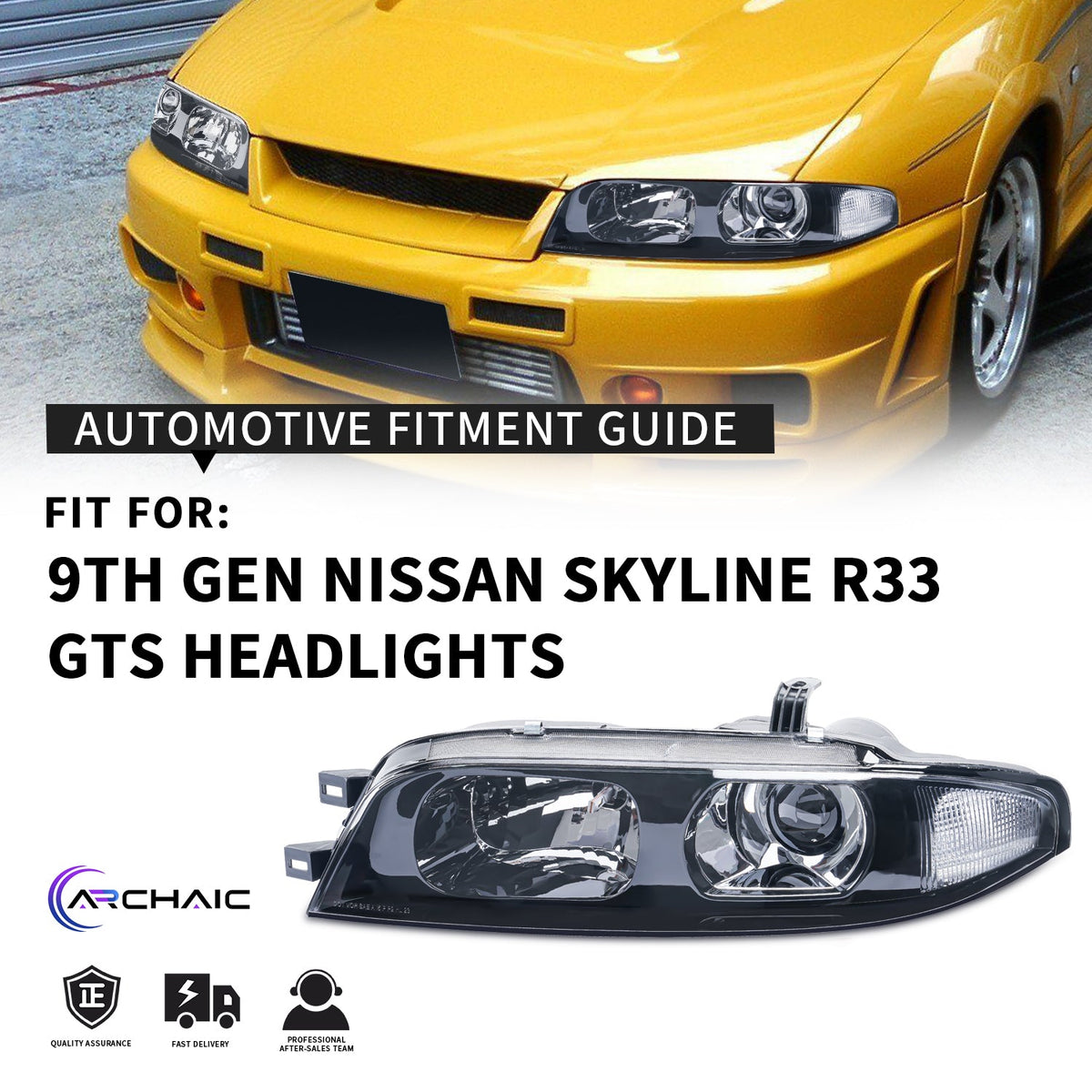 Nissan Skyline R33 GT-R LED Headlights – Plug & Play (1995–1998)