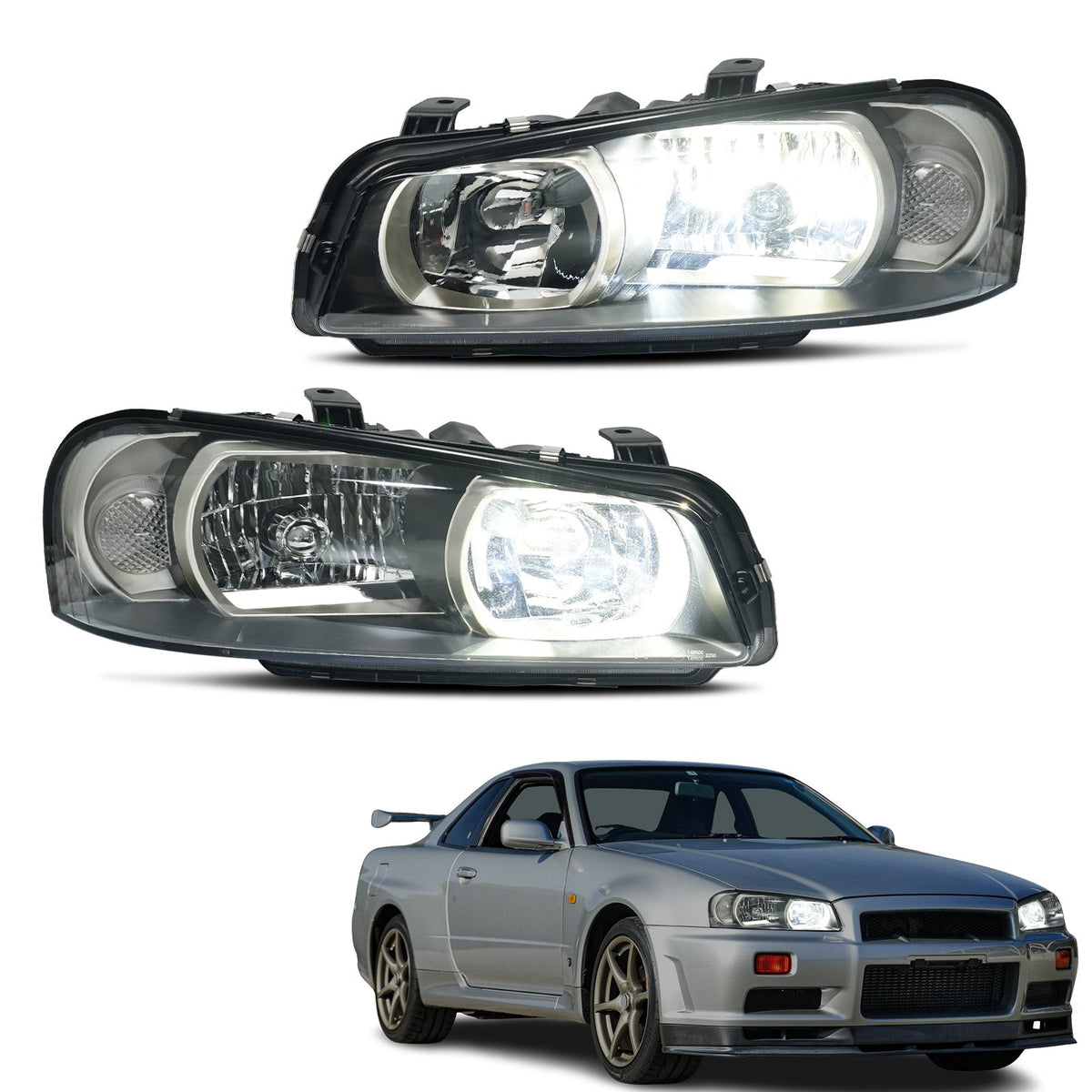 LED Headlights for Nissan Skyline R34 GTR BNR34 / GTT ER34 (1998–2002)