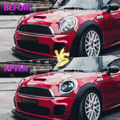 Mini Cooper R56 R57 R58 R59 LED Headlights – RGB Startup Animation (2007–2013)