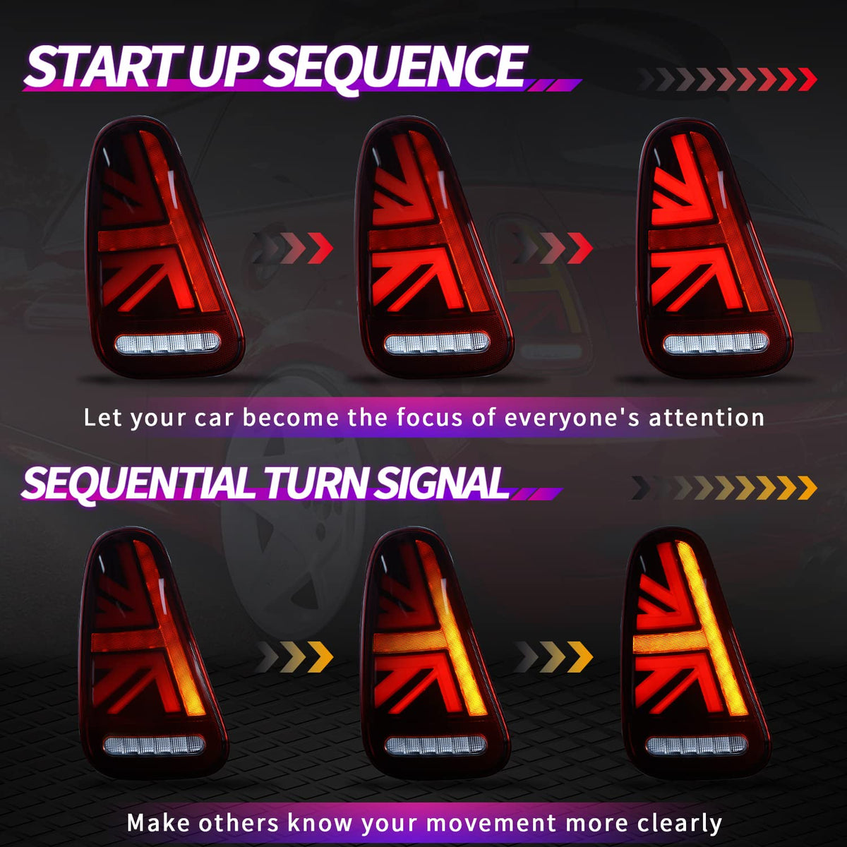 Mini Cooper R50 / R52 / R53 Full LED Tail Lights (2001–2007)