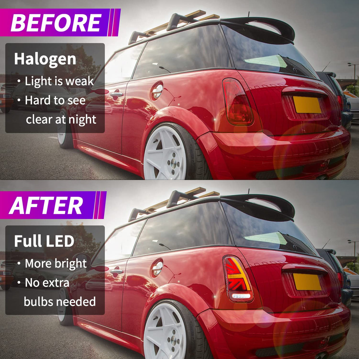 Mini Cooper R50 / R52 / R53 Full LED Tail Lights (2001–2007)