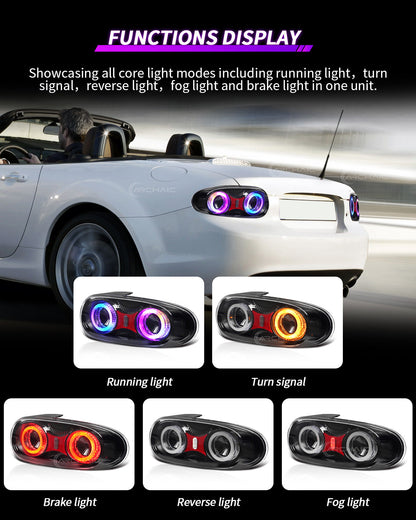 Mazda Miata NC RGB LED Tail Lights (2005–2015) – E-Mark Certified, Upgraded Reflector