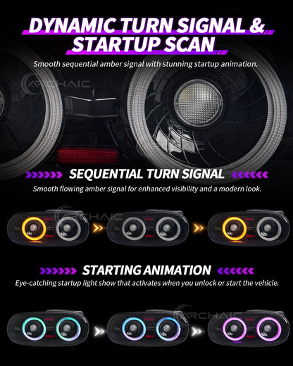 Full LED RGB Tail Lights for Mazda Miata NA (Light Smoke)