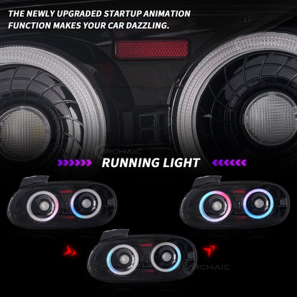 Full LED RGB Tail Lights for Mazda Miata NA (Light Smoke)