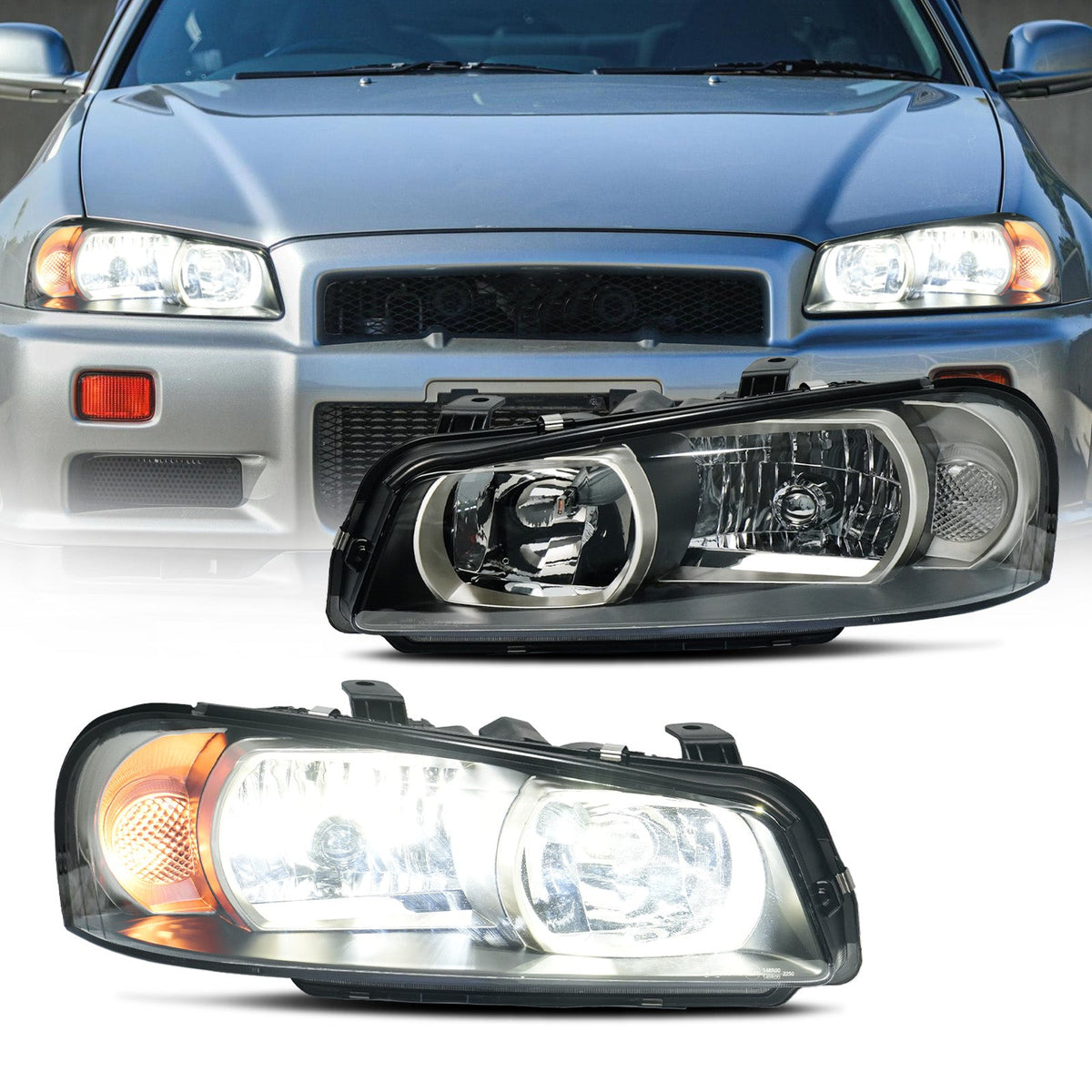 LED Headlights for Nissan Skyline R34 GTR BNR34 / GTT ER34 (1998–2002)