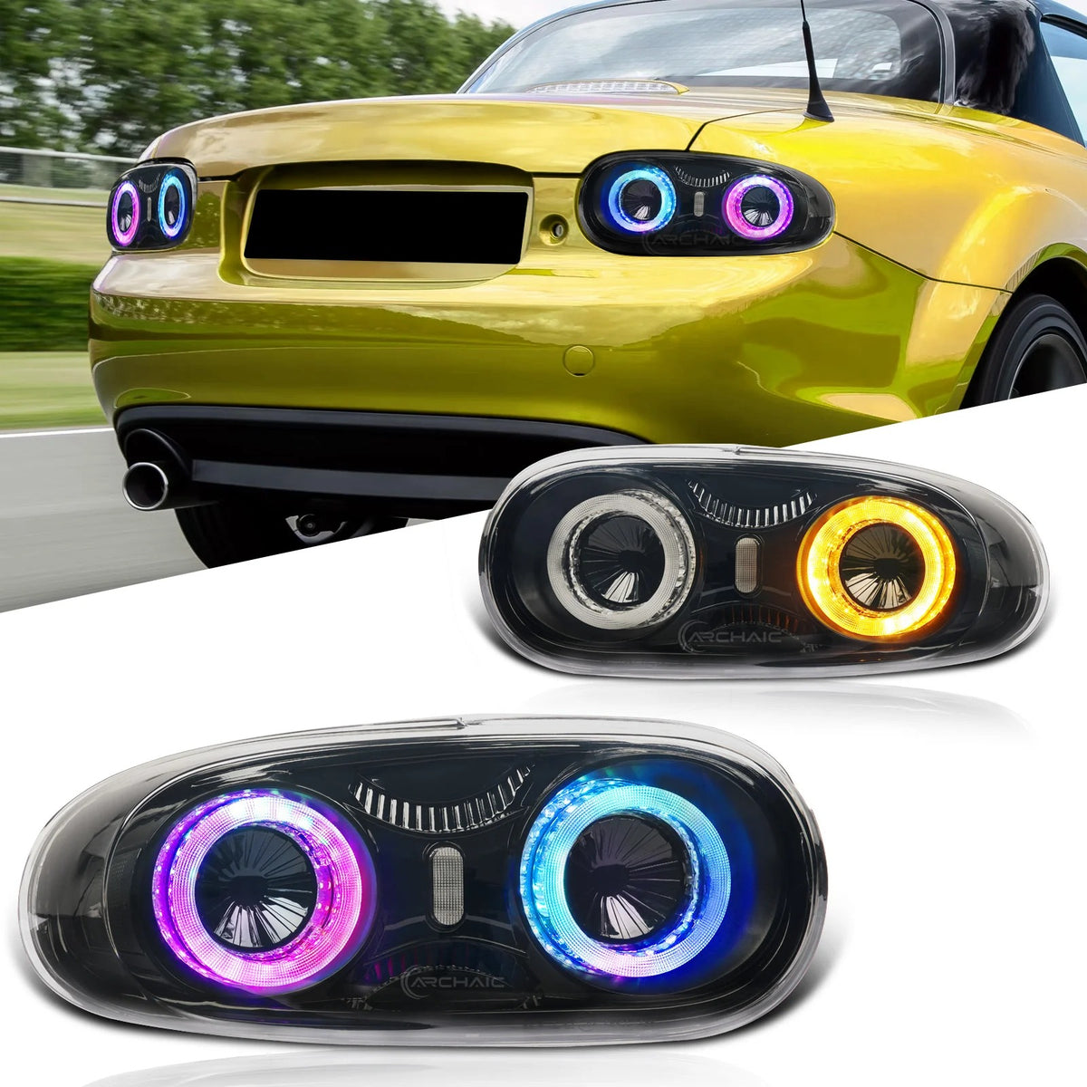 Mazda Miata NC RGB LED Tail Lights (2005–2015) – E-Mark Certified, Full LED Assembly