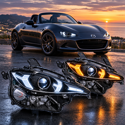 Mazda MX-5 ND LED-Projektorscheinwerfer – Weiß / Gelb Tagfahrlicht (Anzahlung für Vorbestellung)
